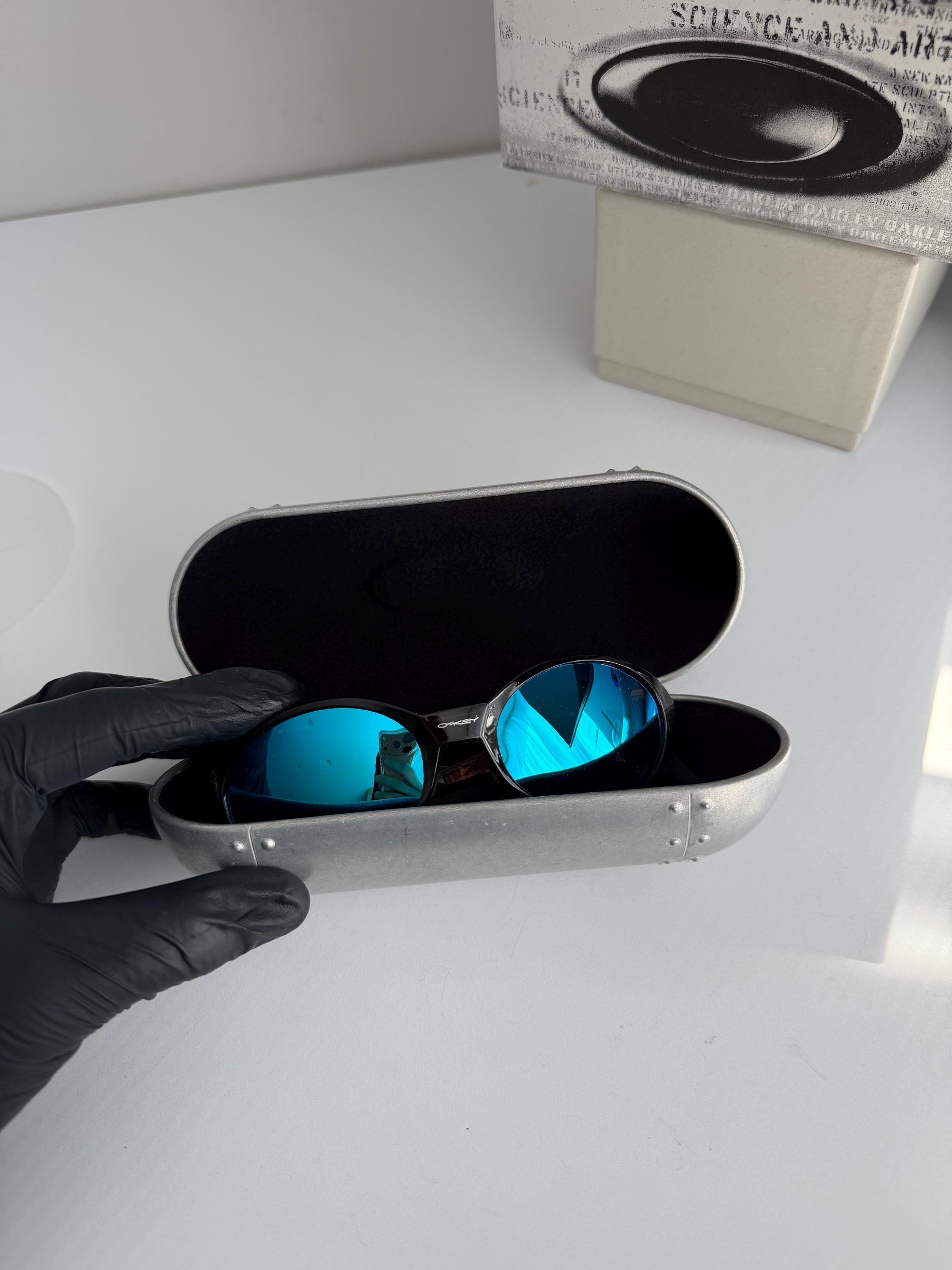 Sunglasses Oakley Eye Jacket X Black Blue Vintage Glasses for
