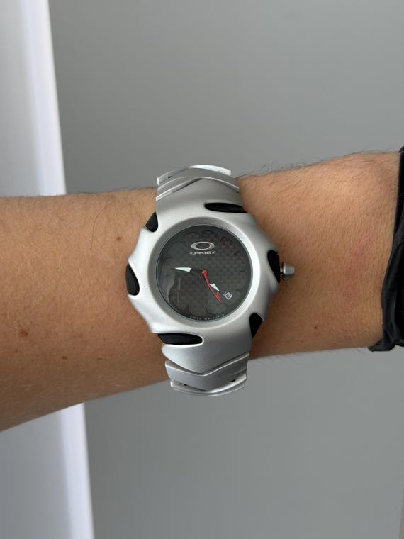 Oakley Watch Blade silver black hype y2k avantgarde opium gorpcore outdoor silver japan usa steel japanese View 2