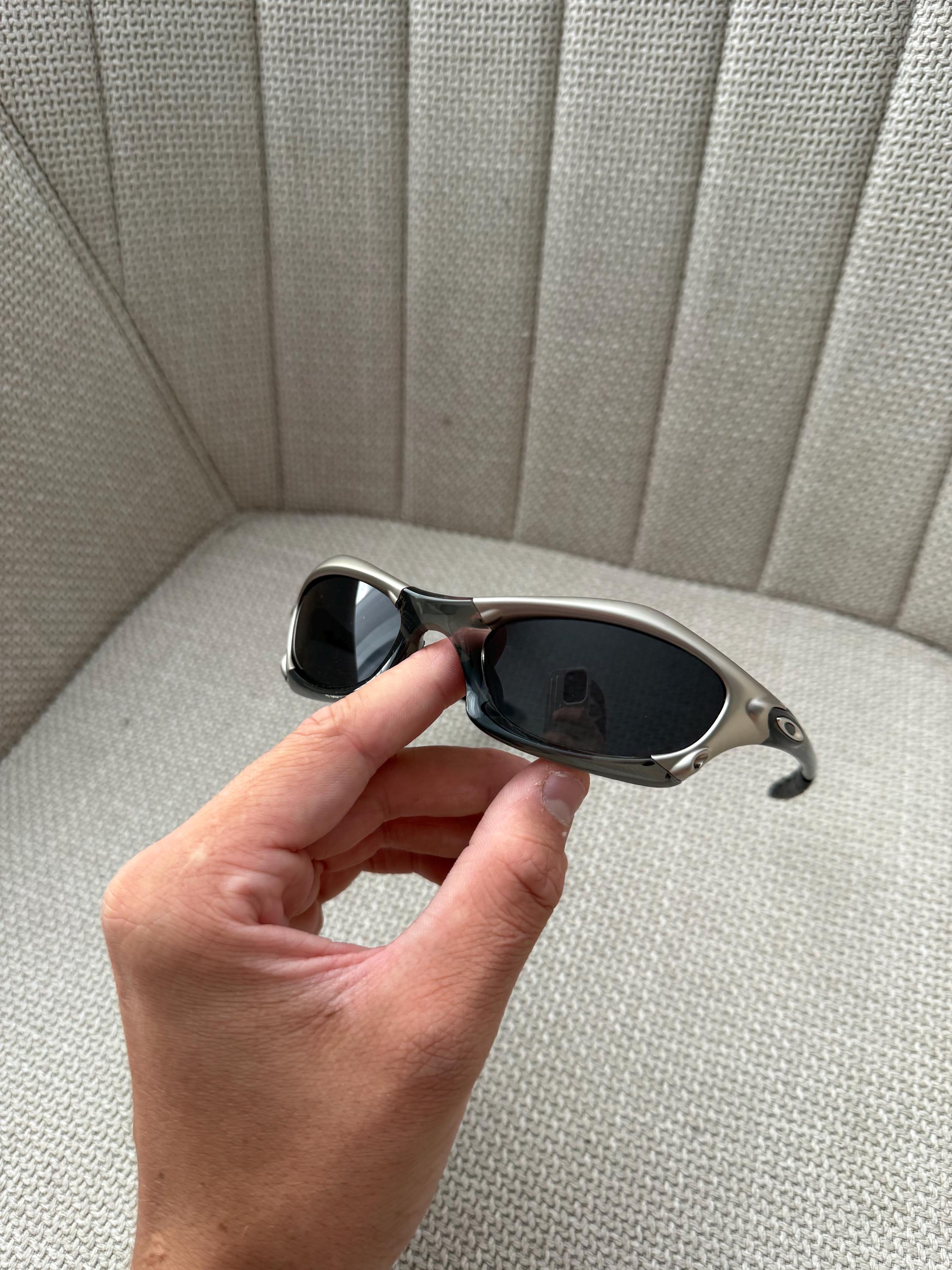 90's Metal Silver Black Oakley Splice Plate Y2k Rare Vintage