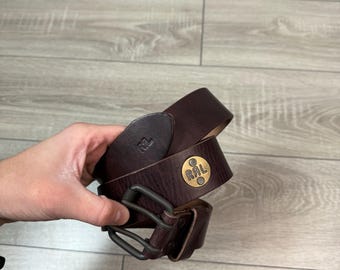 Vintage DOUBLE R RRL brown Leather Belt By Polo Ralph Lauren avantgarde USA style hype