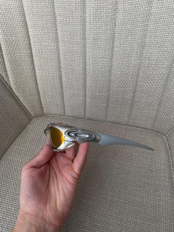 90's Silver Orange Oakley Plate Splice Minute Y2k Rare Vintage