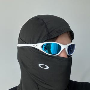 90-tals sällsynta avantgarde vita blå Oakley Minute Plate Y2k sällsynta vintage Gorpcore polariserade solglasögon USA bild 1
