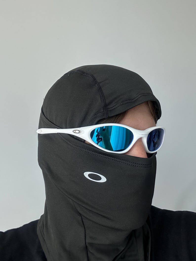 90-tals sällsynta avantgarde vita blå Oakley Minute Plate Y2k sällsynta vintage Gorpcore polariserade solglasögon USA bild 1