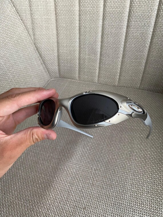 90's Silver Oakley Plate Splice Minute Y2k Rare Vintage Gorpcore