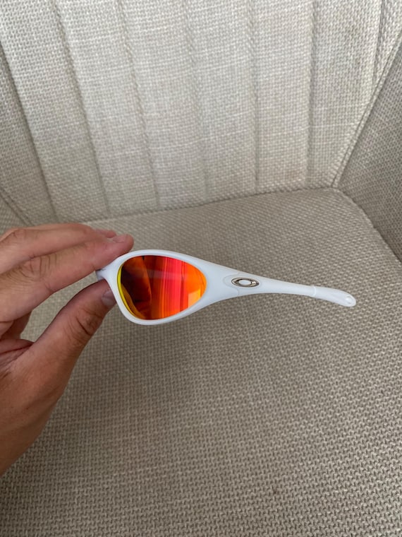 90's Rare Avantgarde White Blue Oakley Minute Plate Y2k Rare