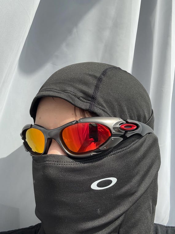 90's Silver Orange Oakley Plate Splice Minute Y2k Rare Vintage