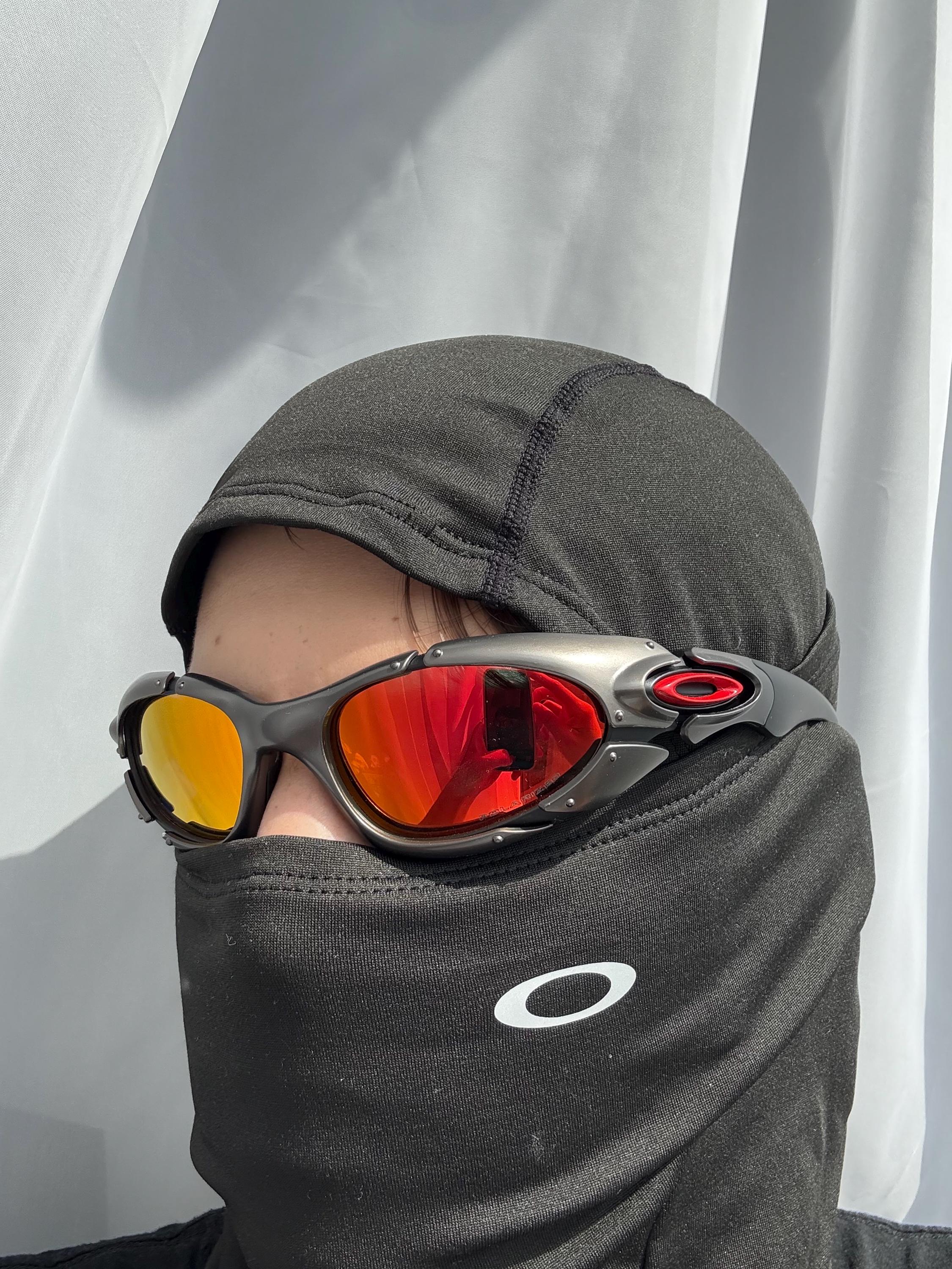 90's Silver Orange Oakley Plate Splice Minute Y2k Rare Vintage