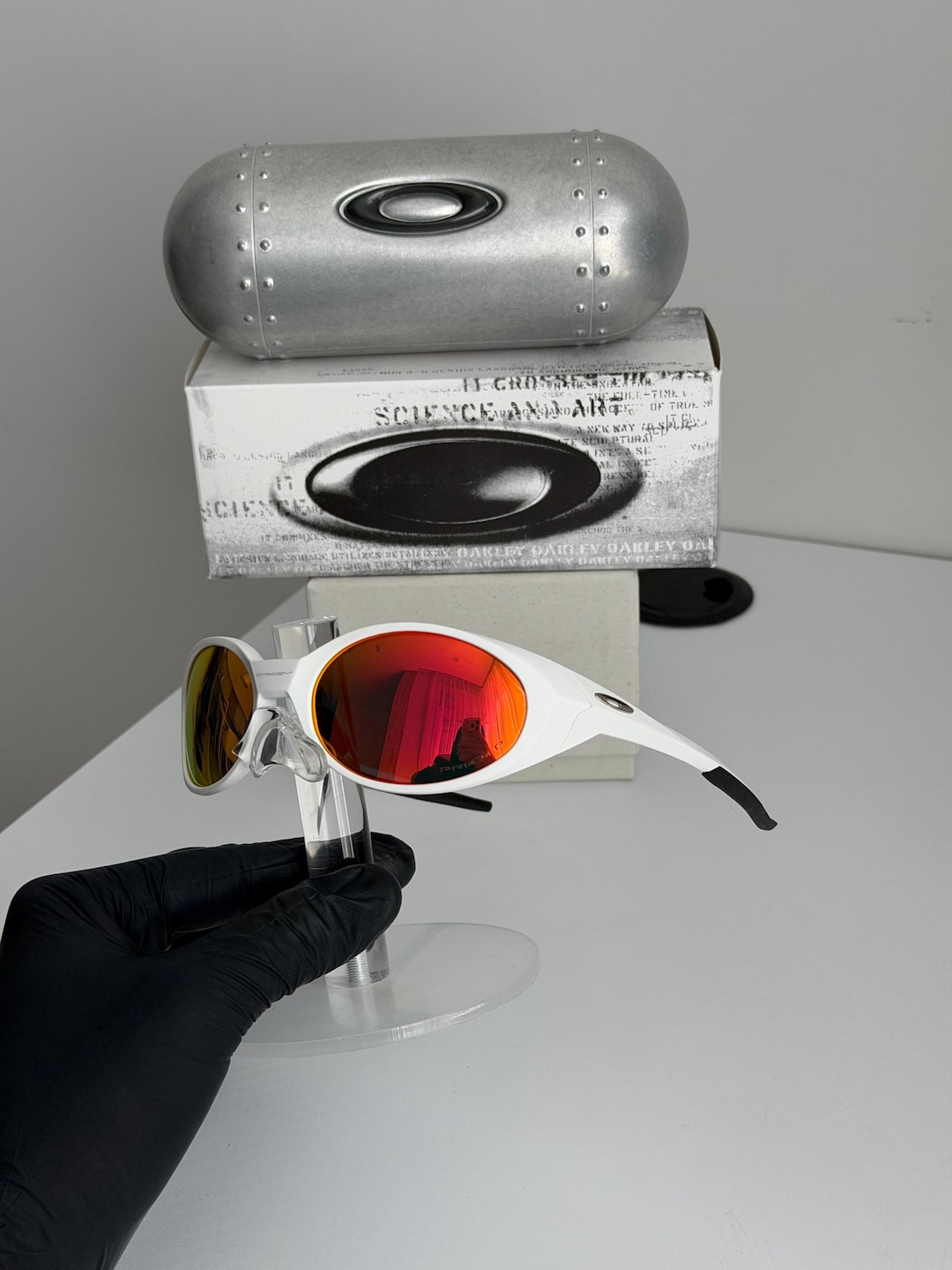 Sunglasses Oakley Eye Jacket X White Vintage Glasses for Cycling