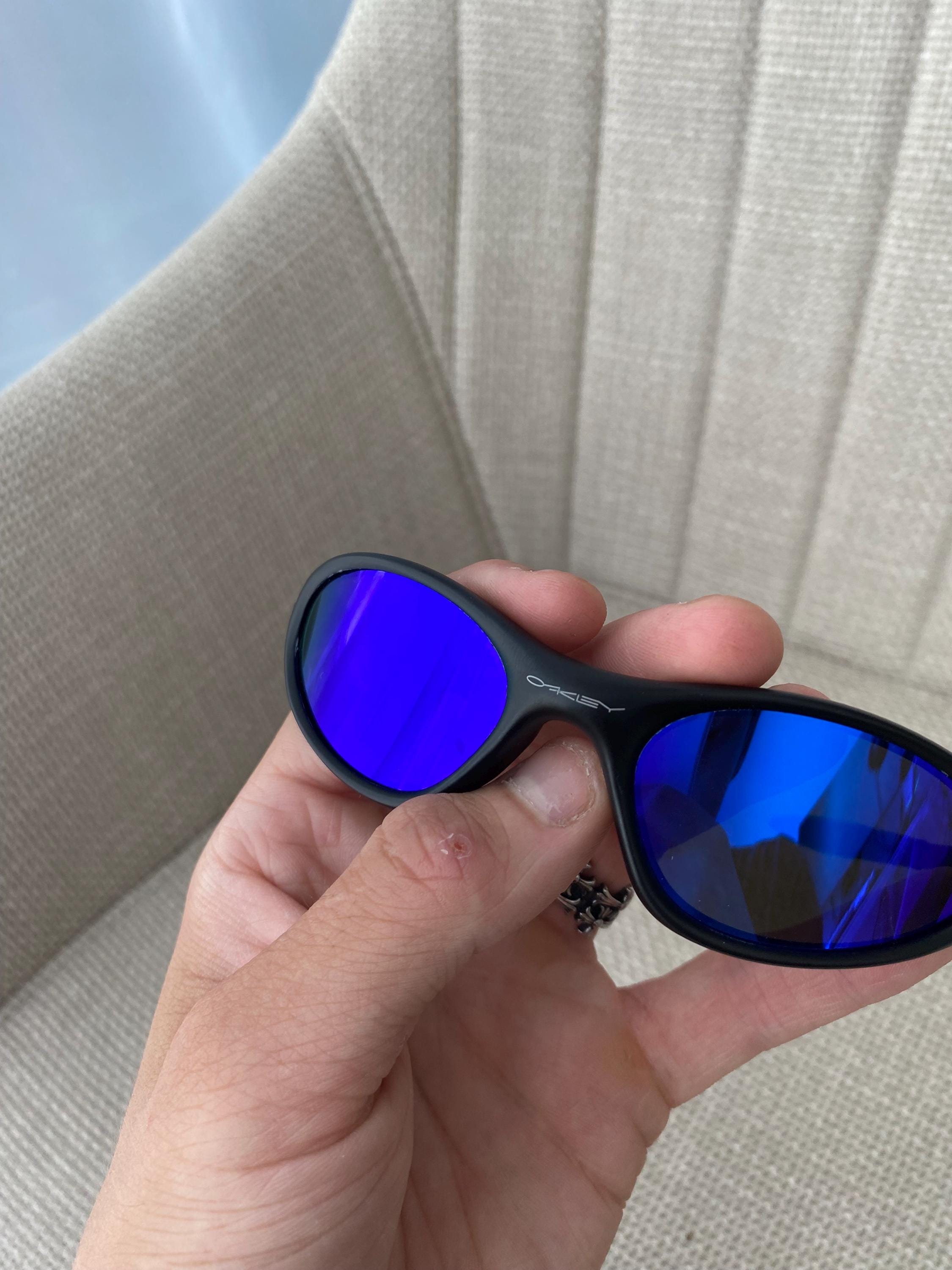 90's Rare Avantgarde Black Blue Oakley Minute Plate Y2k Rare