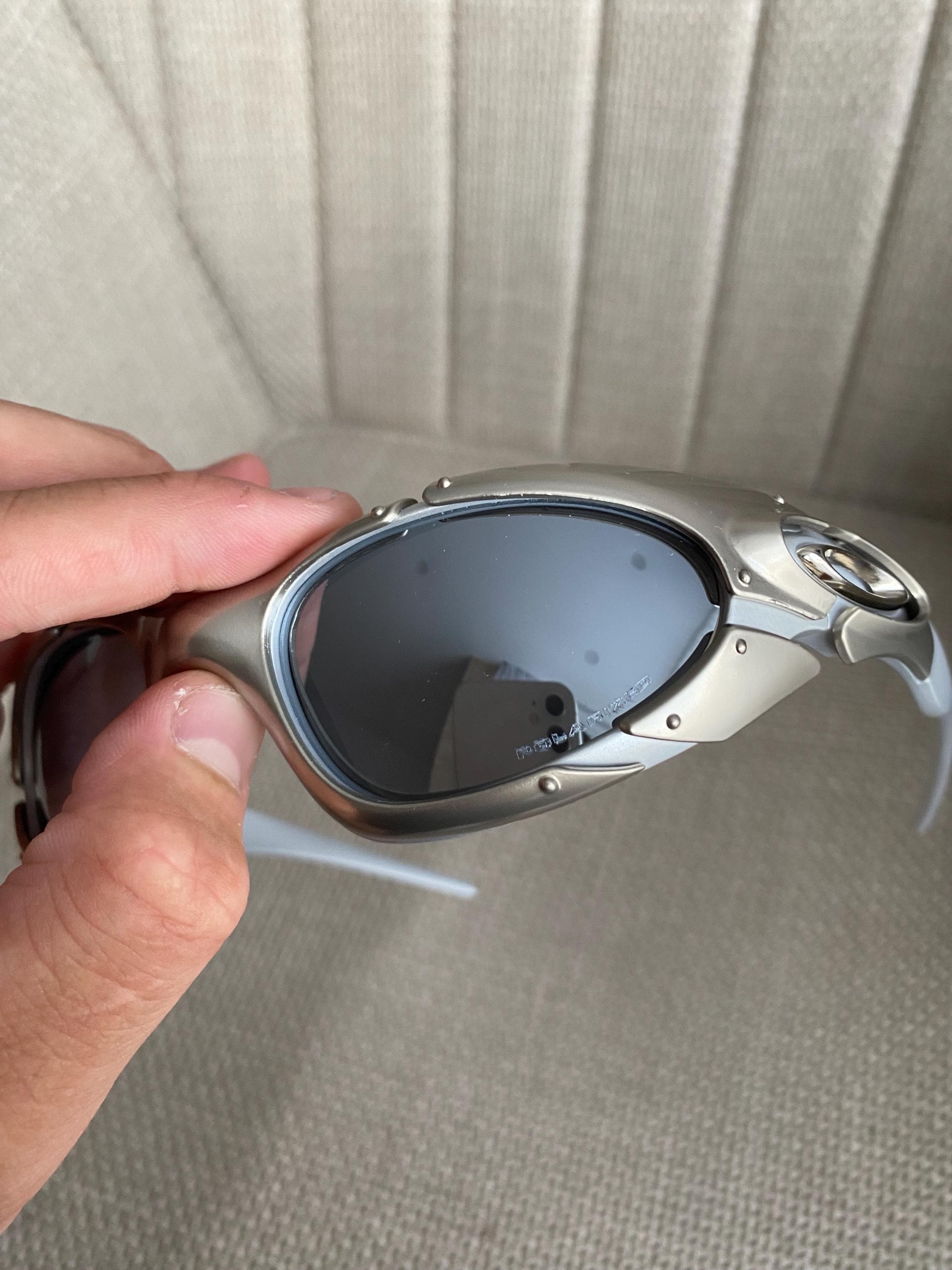 【美品】オークリー oakley ミニット 00p y2k polarized 90's Silver Orange Oakley Plate Splice Minute Y2k Rare Vintage