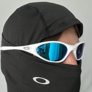 90-tals sällsynta avantgarde vita blå Oakley Minute Plate Y2k sällsynta vintage Gorpcore polariserade solglasögon USA bild 2