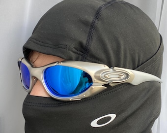 90’s silver blue Oakley plate splice minute Y2k Rare Vintage Gorpcore Polarized Sunglasses USA