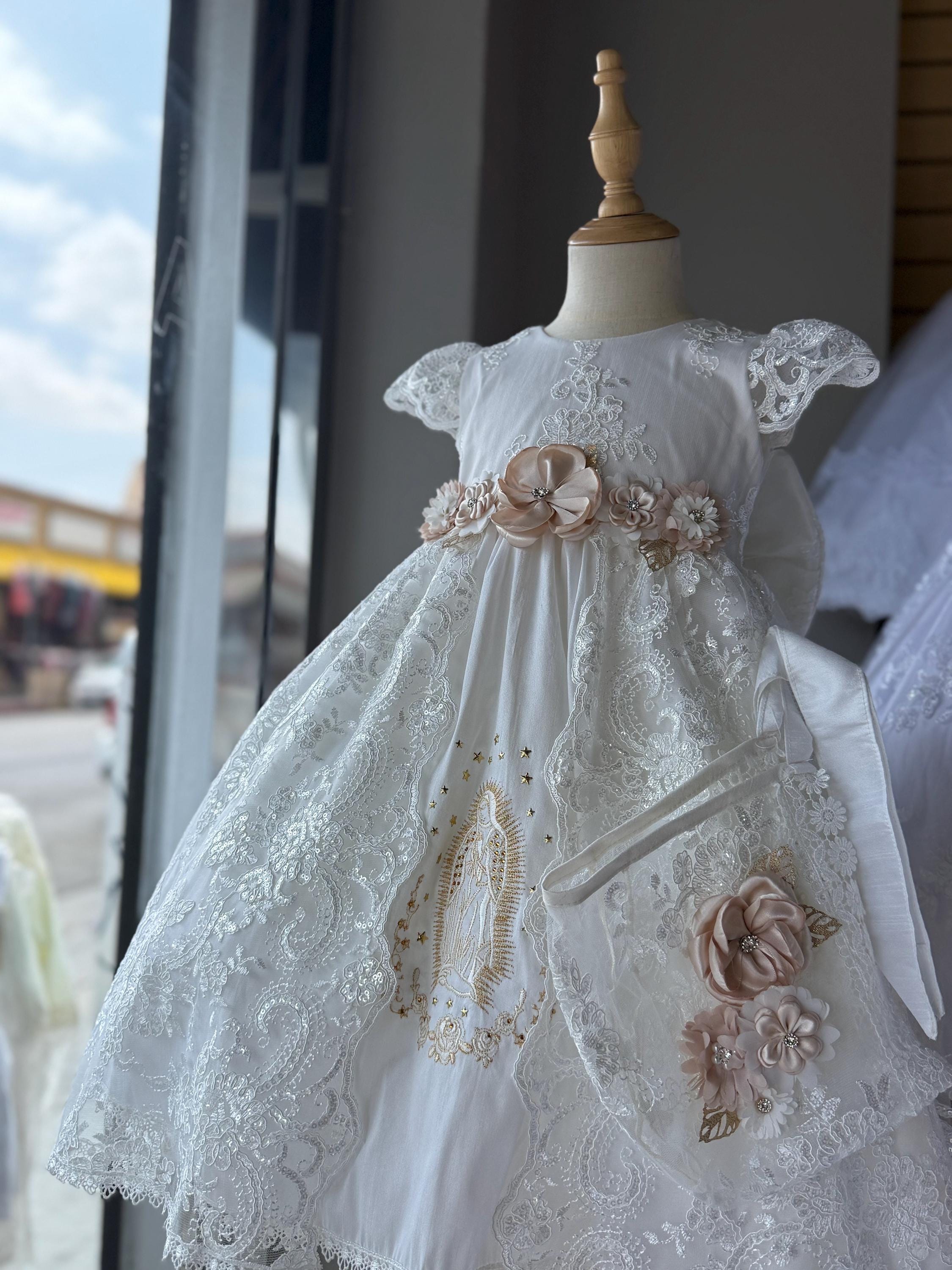 Ivory dress with the virgencita and tail