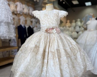 Ivory bloom lace princess dress