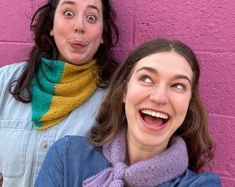 Knitting Pattern - Bestie Bandana, Hand-knit Bandana, Lace Bandana, Lace Kerchief, Instant Download, Intermediate Knitter