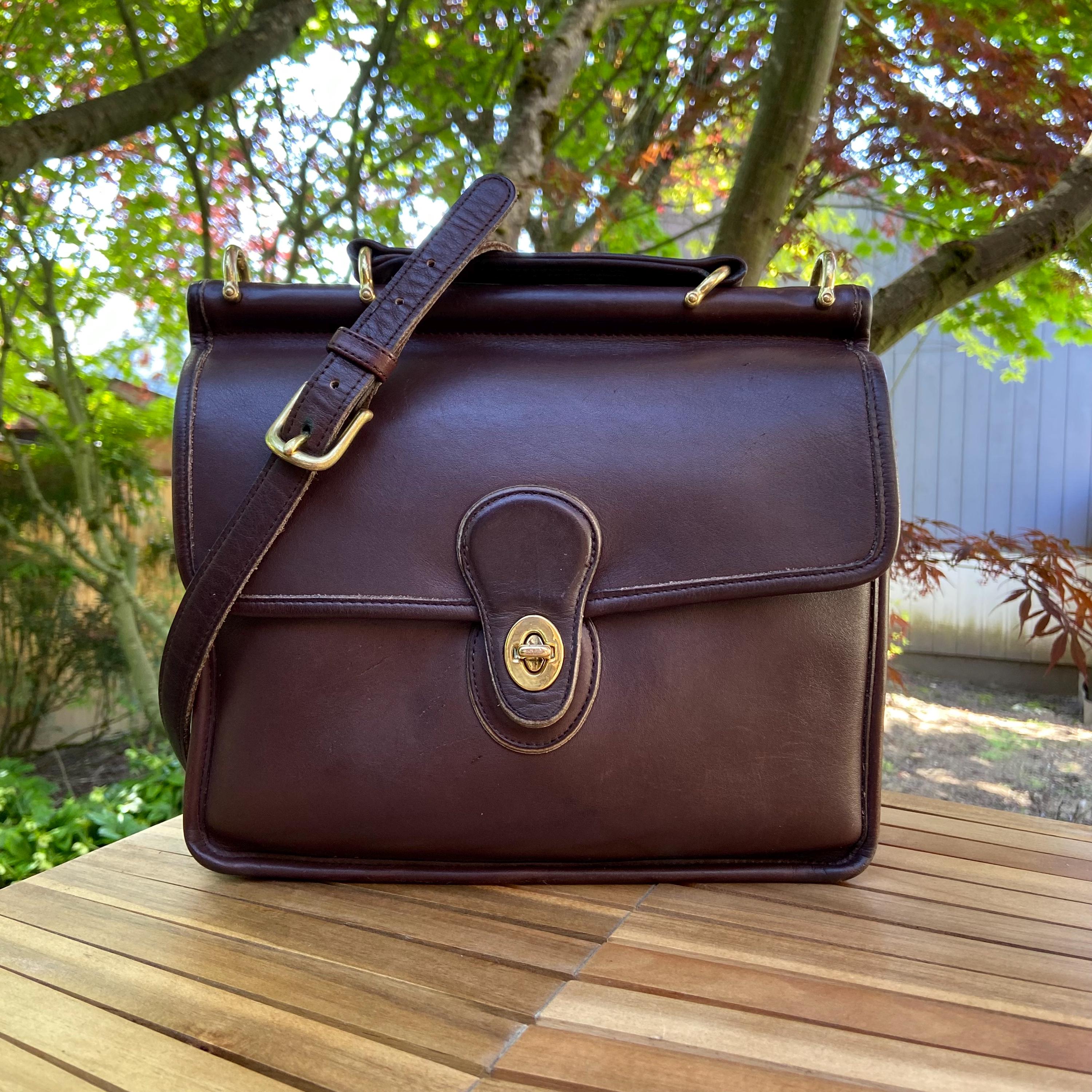 Vintage Coach Court Bag Black Leather Satchel Crossbody
