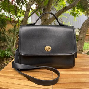 Vintage Coach Court Bag | Style 9870 | Black With Brass  display picture 1