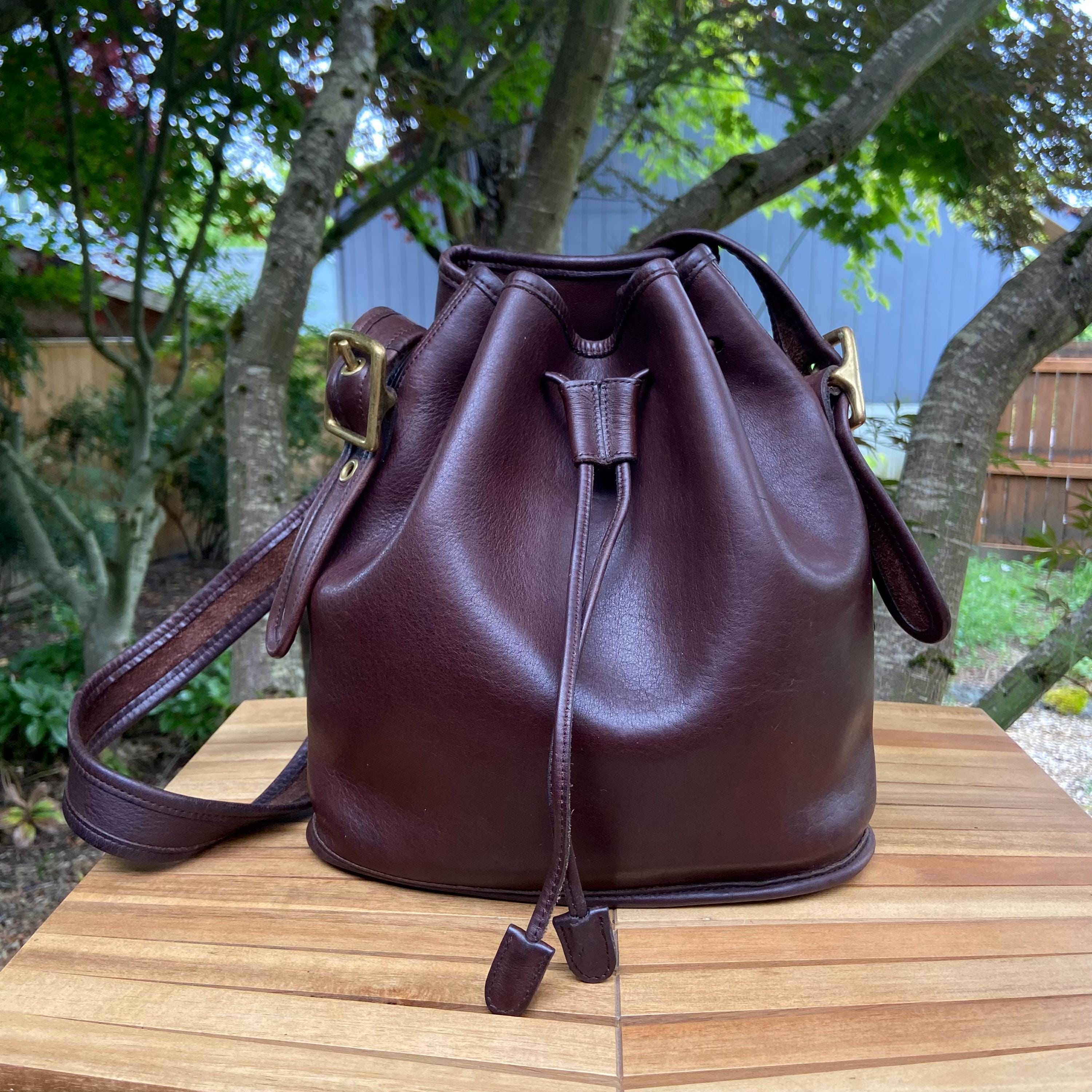 バッグ Vintage Coach Lula's Legacy Mahogany USA Mahogany Vintage Coach Lula's Legacy Drawstring Bag 9952 - Etsy
