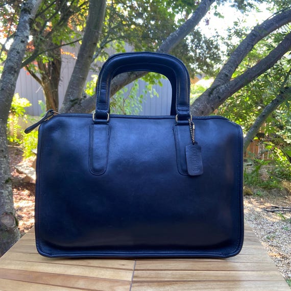 Vintage Coach Slim Satchel | Style 9430 | Blavy/navy/black | Made