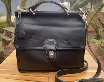 Coach Vintage Black Station Leather Crossbody Bag Shoulder Bag