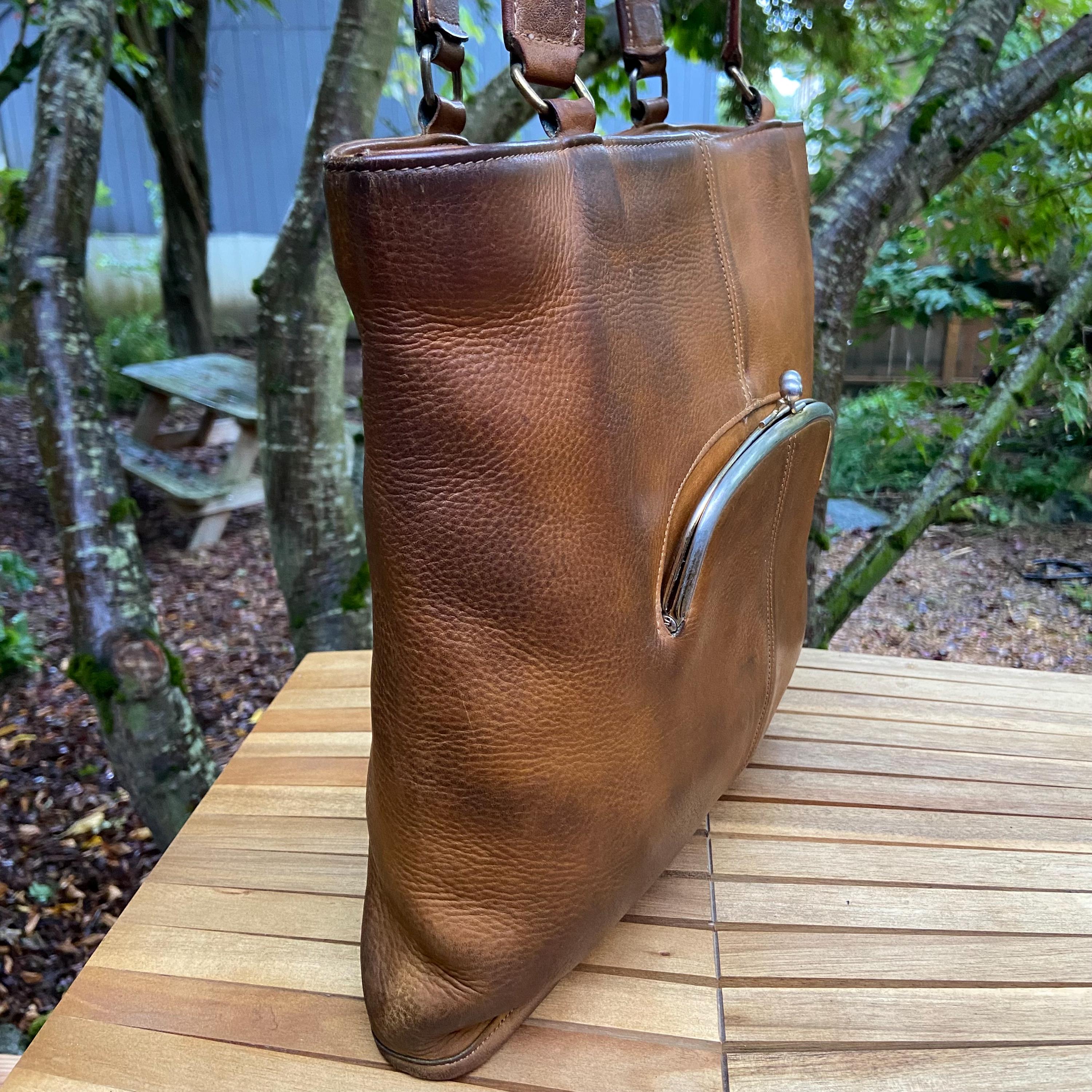 バッグ VINTAGE COACH 9546 SKINNY TOTE MOCHA NYC Vintage Coach Skinny Tote | Style 9546 | Patina'd Saddle | Made in