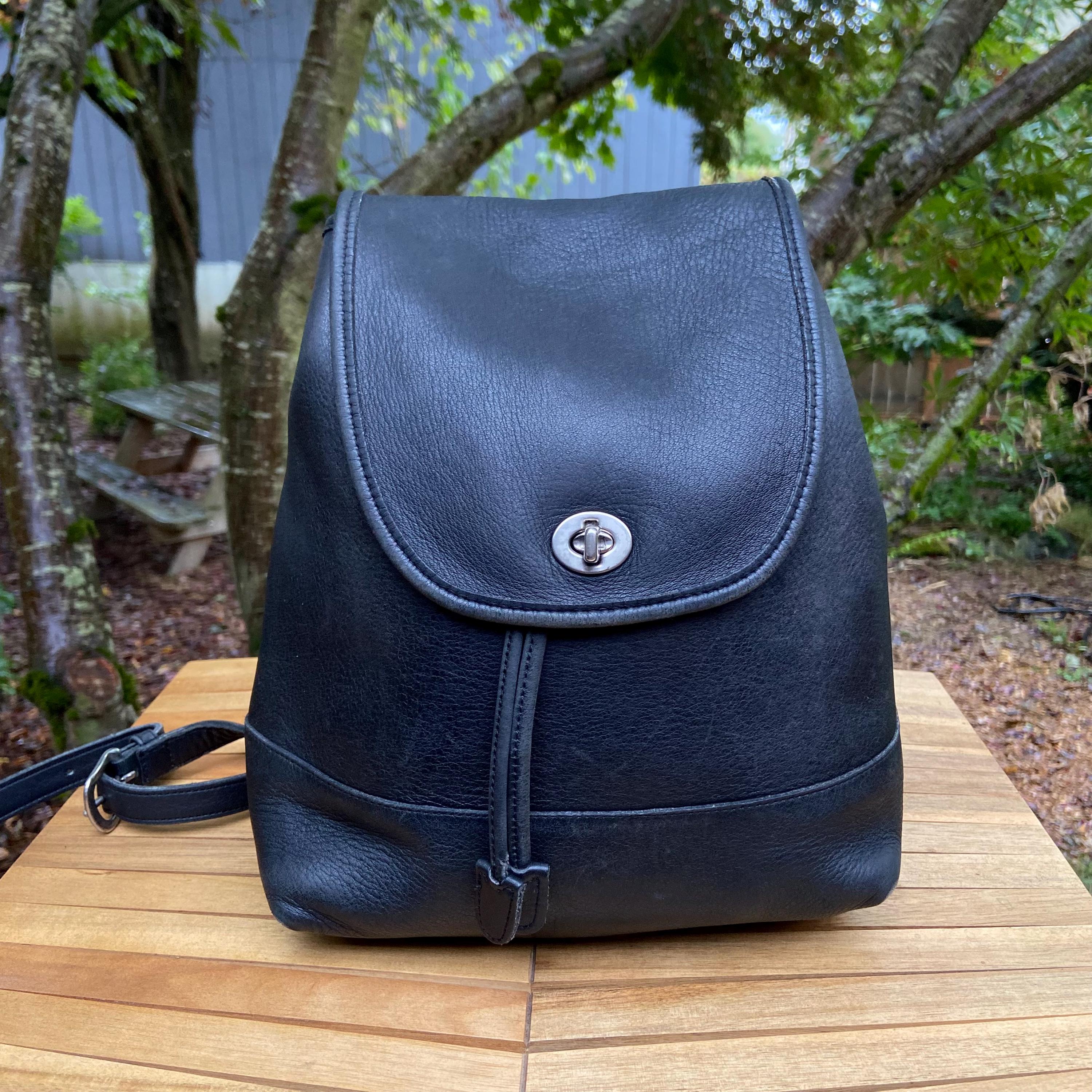 Vintage Coach Large Daypack | Style 9791 | Black With Nickel  display picture 1