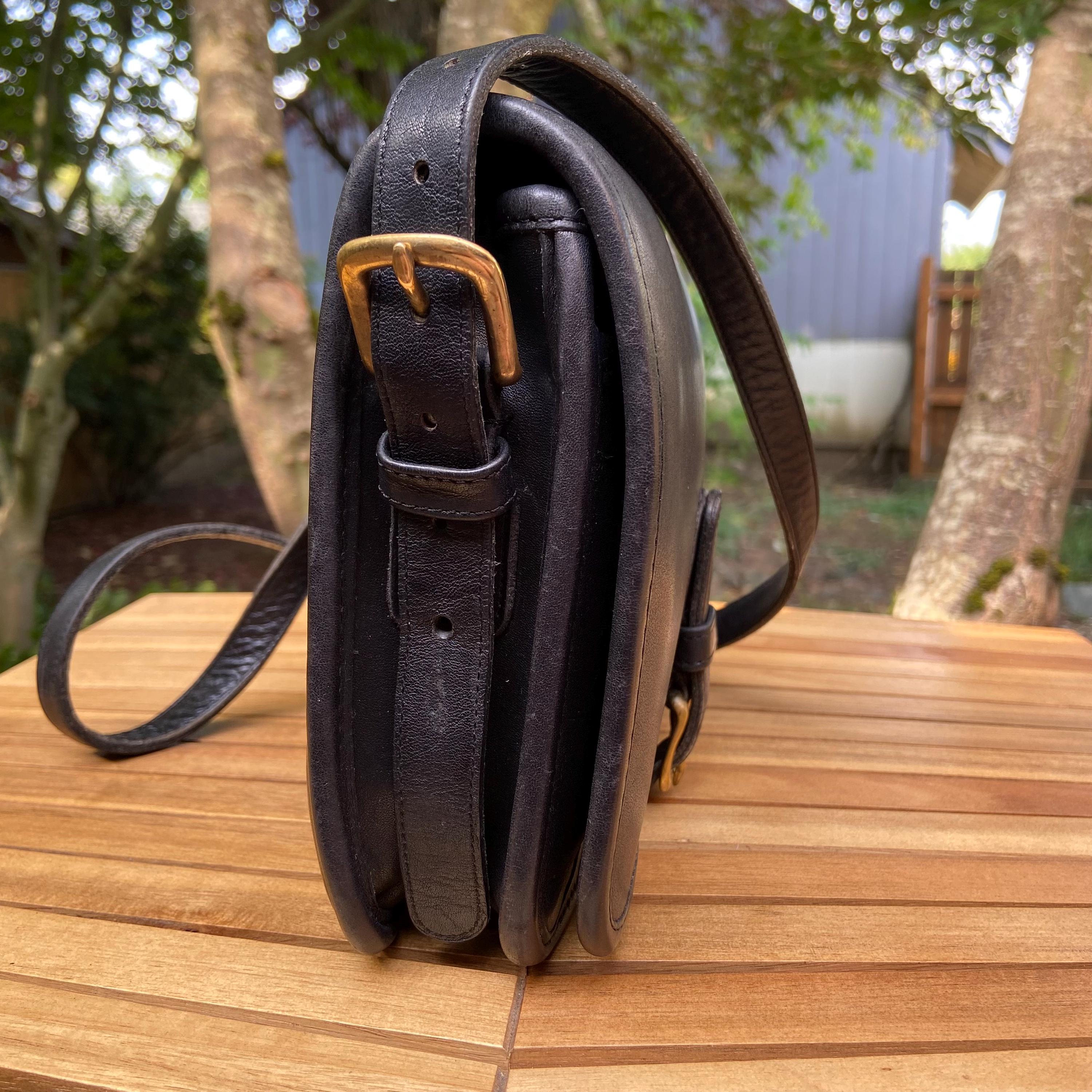 Vintage Coach Saddle Pouch Small | Style 9590 | Black With Brass