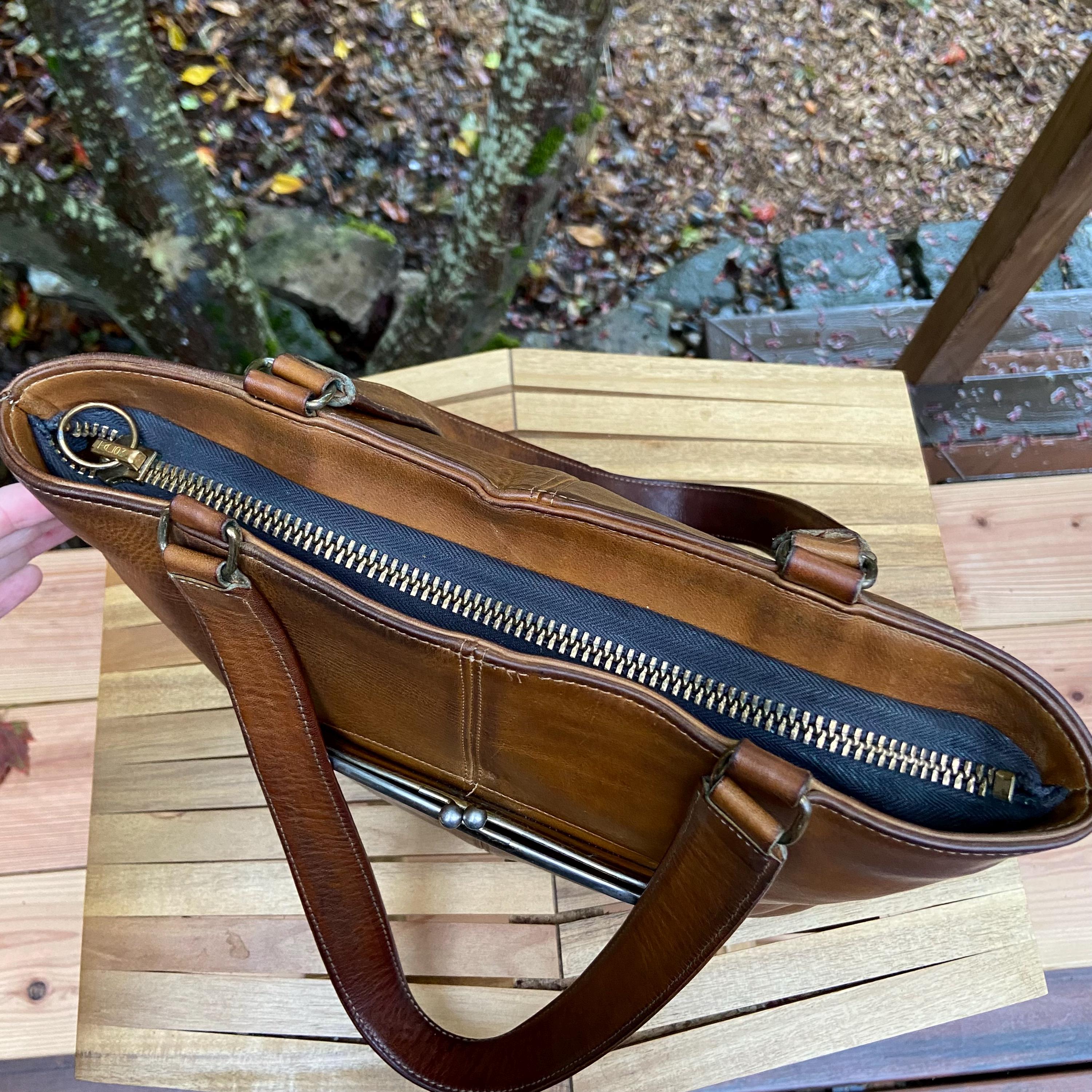 Vintage Coach Skinny Tote | Style 9546 | Patina'd Saddle | Made in