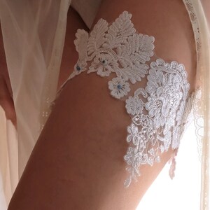 Flower Garter, Wedding Garter, Bridal Gift, Embroidered Wedding Gift, Bridal Accessories, Hens Gift, Something Blue