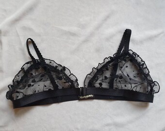 white ruffle bralette