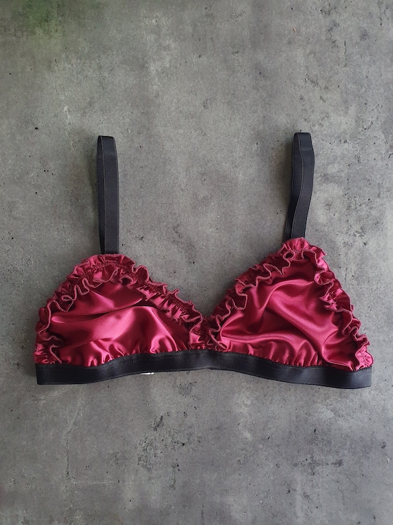 Satin Ruffle Bra