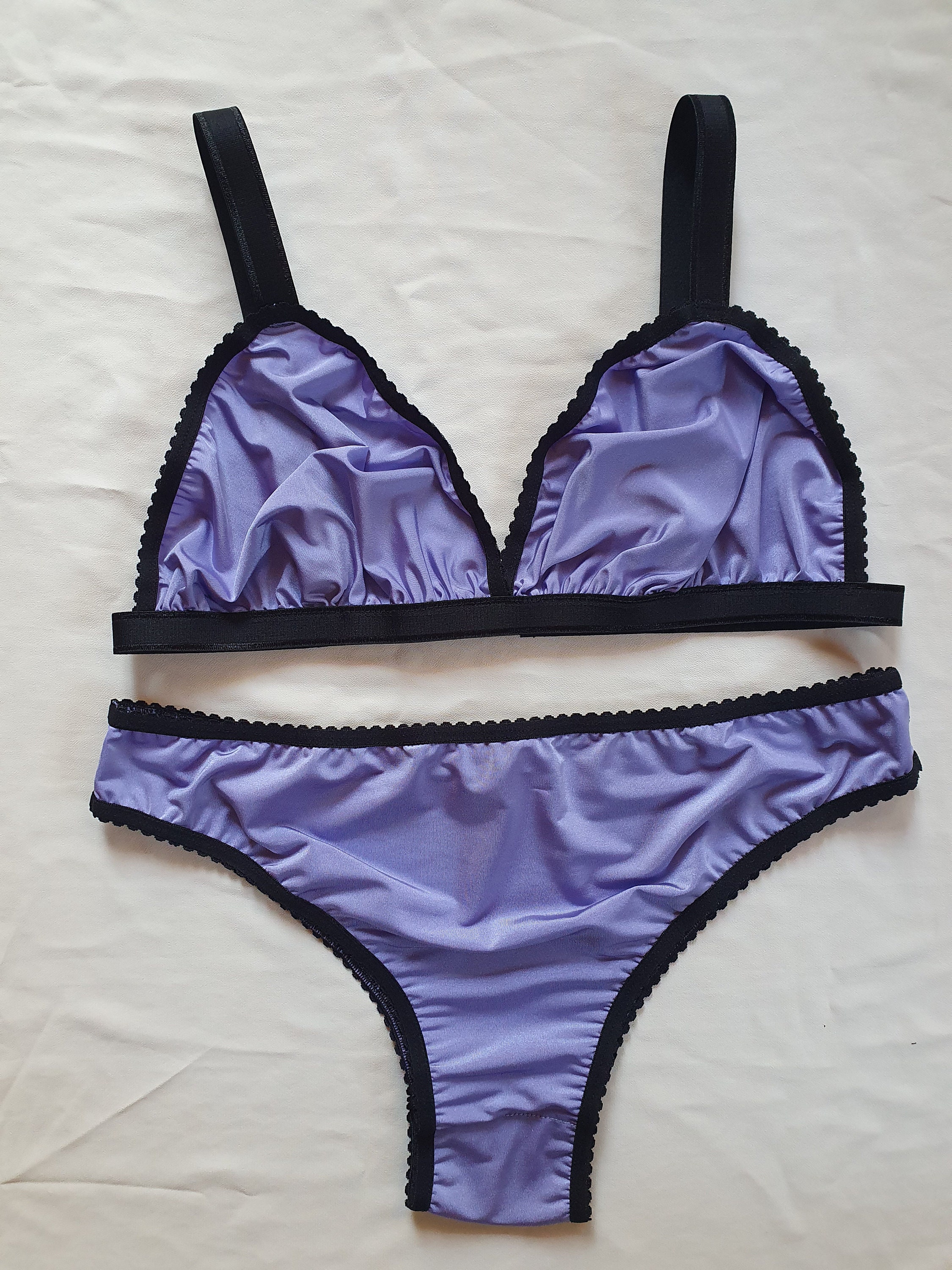 Lavender Lingerie Set, Plus Size Wireless Bra, Comfy Bralette, Stretchy  Lycra Panties, Rave Bra, Panty Lilac Underwear -  Israel
