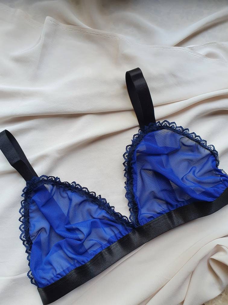 Buy ZHAOX Sexy Lace Transparent 3/4 Cup Bra Set Underwear Bra and Panties- blue-90C Online at desertcartSeychelles