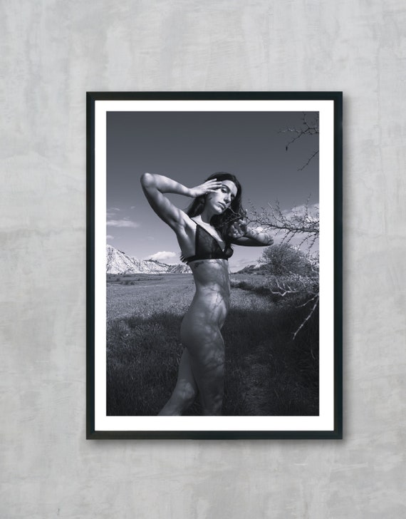 Nude Woman Photography Print Black and White Portrait