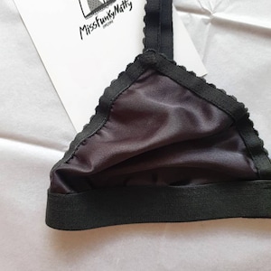 Black Satin Bra -  New Zealand