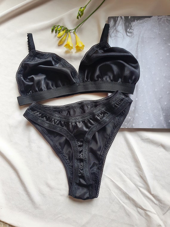  Vs Lingerie Large Womens Underwear Set Lace Underwear and Underwear  Set Strap Satin Underwear for Women Full Coverage Black: Clothing, Shoes &  Jewelry