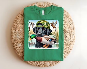 Camiseta retro de patos silvestres de Labrador negro - Camiseta vintage de los años 90 para cazar patos de Labrador Retriever - Camiseta bohemia para el Día del Padre