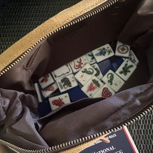 Mahjong Tile Bag Waxed Canvas Leather image 3