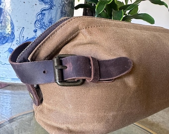 Mahjong Tile Bag Waxed Canvas Leather