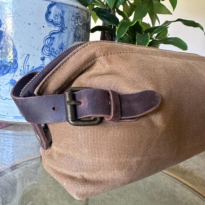 Mahjong Tile Bag Waxed Canvas Leather image 1