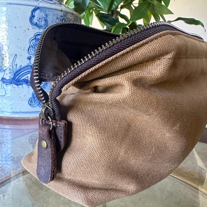Mahjong Tile Bag Waxed Canvas Leather image 2