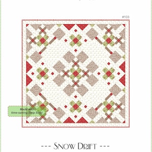 Winter Quilt pattern digital downloadable PDF Snow Drift quilt pattern snow shovel Christmas home decor quilt pattern for wall hanging
