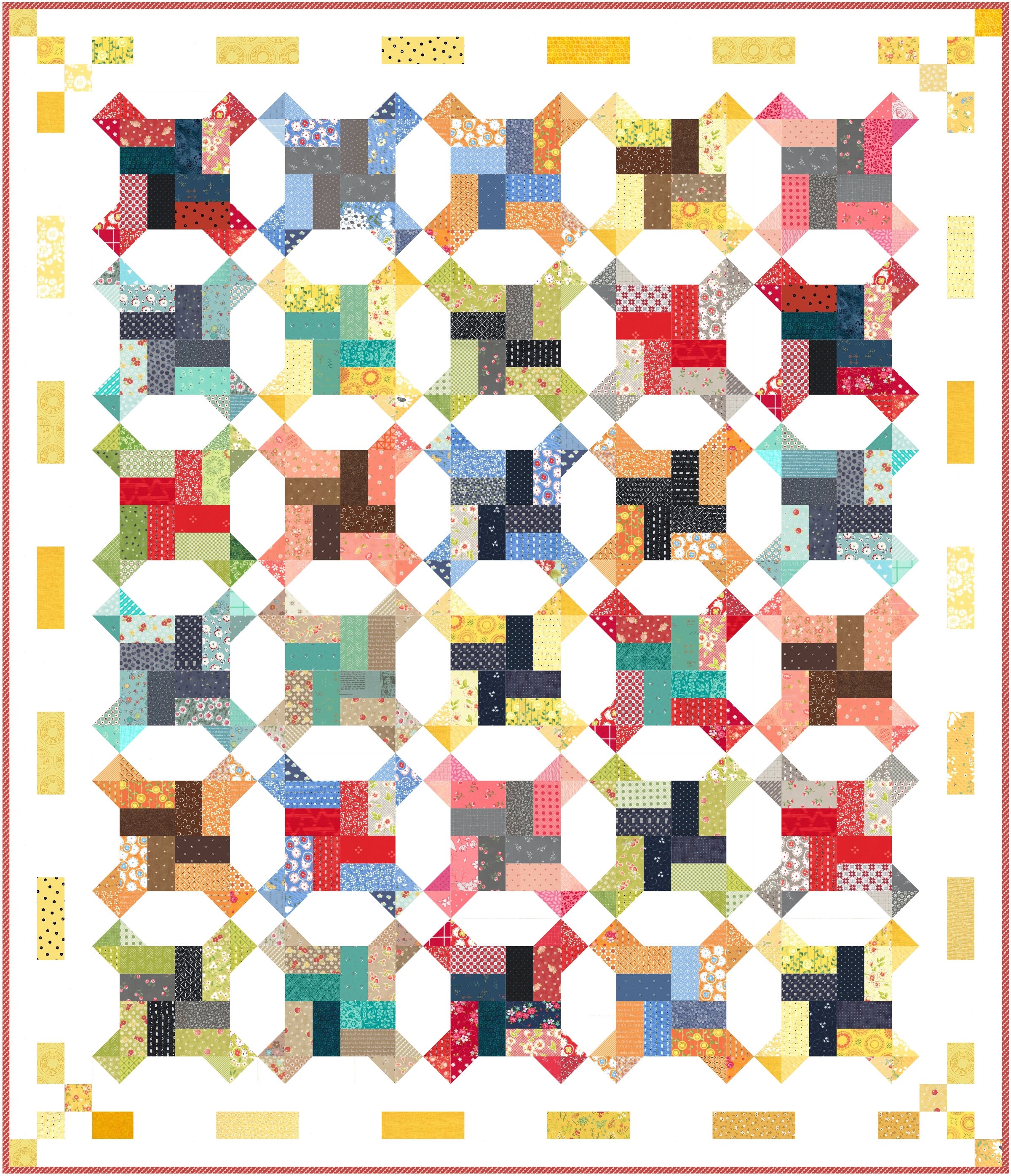 Churned Butter Quilt Pattern: Scrappy Design, Bonus Table Runner (PDF ...