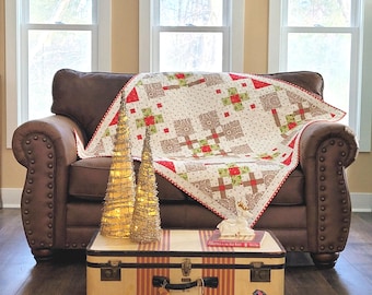 Snow Drift Quilt Pattern: Medallion Christmas Home Decor (PDF Pattern)