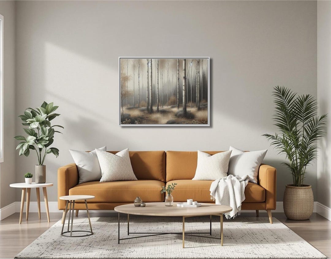 Framed Forest Landscape Canvas Print: Rustic Cabin Wall Art - Etsy