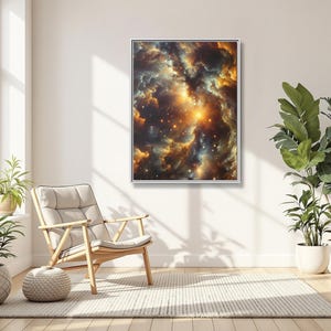 Galactic Canvas Art Print: Framed Cosmic Space Decor