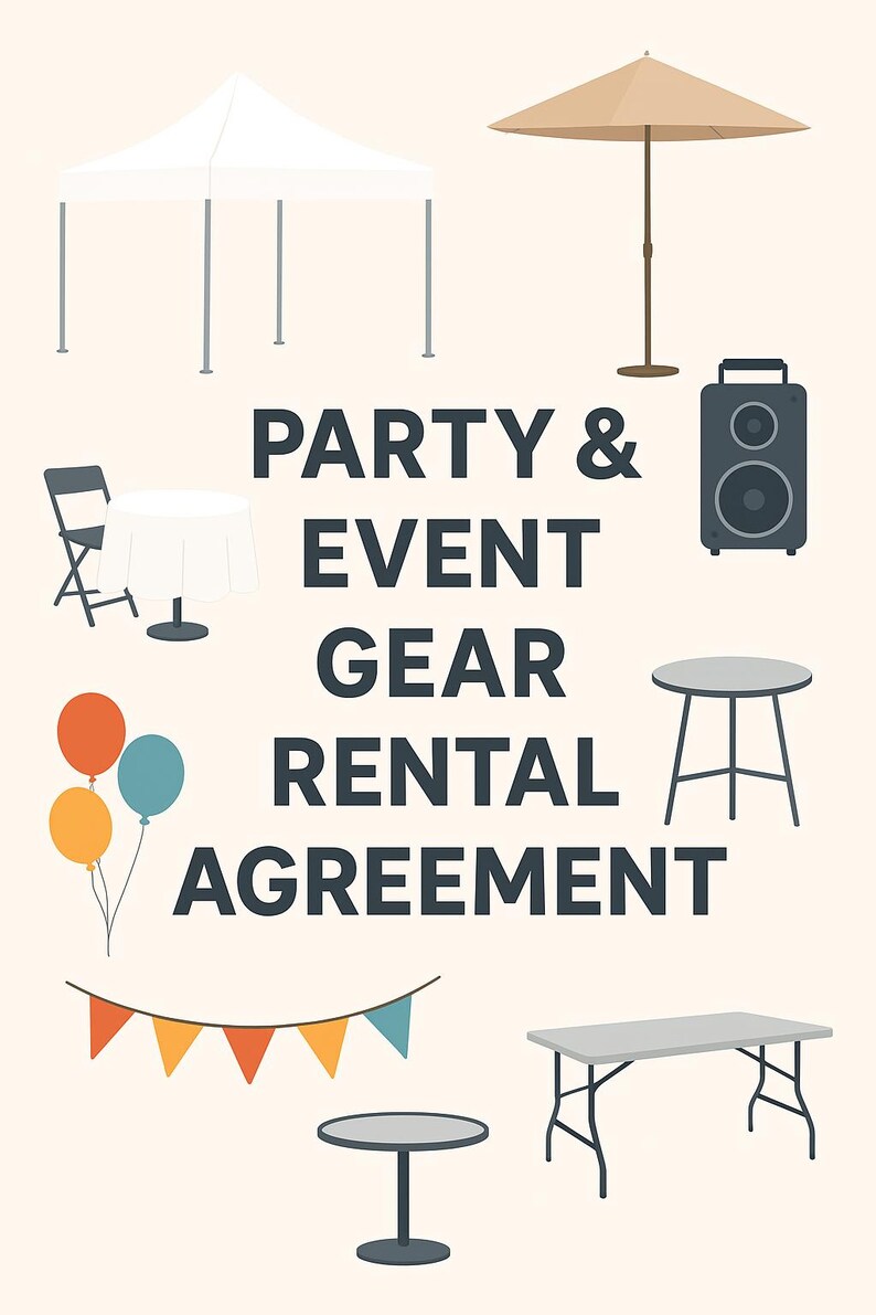 Party & Event Gear Rental Agreement | Equipment Rental Contract ...
