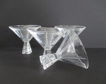 Nachtmann Martini Crystal Glasses Set of 4 Mid Century Modern