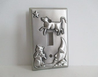 Switch Plate Cover Hey Diddle Diddle Seagull Pewter 1989 Made in Canada