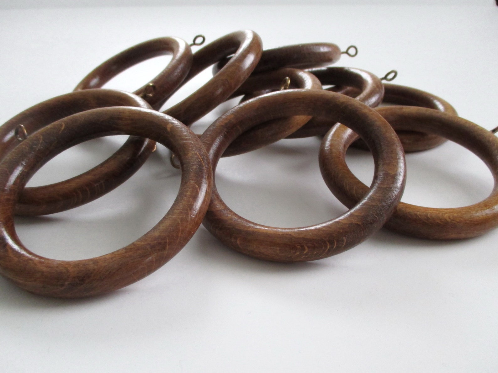 Large Wood Curtain Rings 35/8 Drapery Hardware Upcycle Etsy